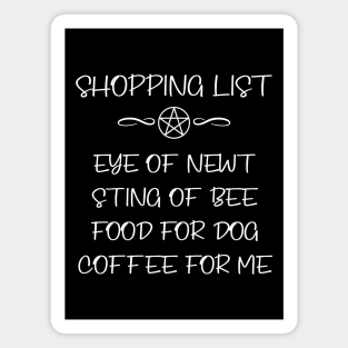 Dog Food and Coffee Witchy Shopping List Cheeky Witch® Magnet